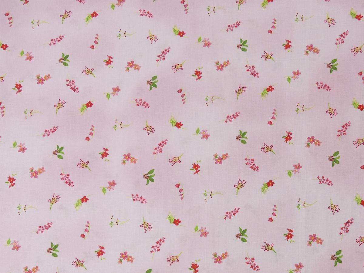 Patchworkstoff aus der Kollektion Flowershop rosa mit kleinen Blumen in pink rot